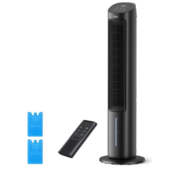 1017 CFM 4-Speed Portable Evaporative Cooler with 80° Oscillation, 7-H Timer in Black