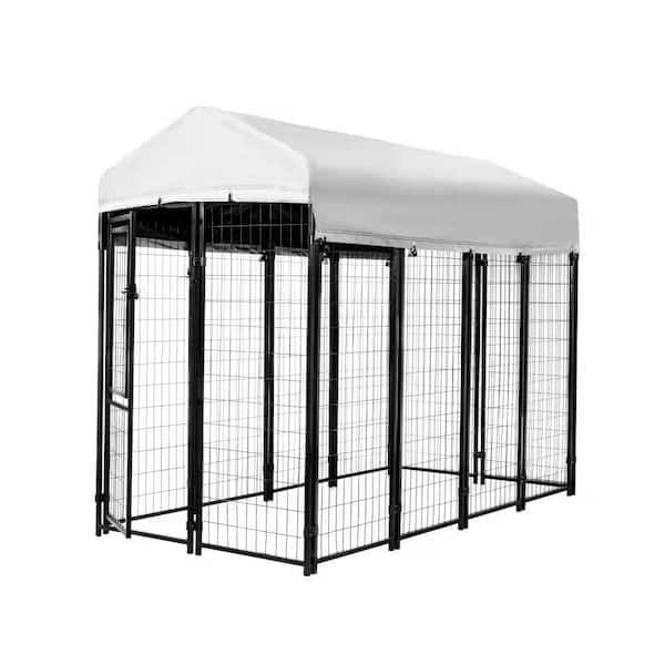 KennelMaster 4 ft. x 8 ft. x 6 ft. Welded Wire Dog Fence Kennel Kit