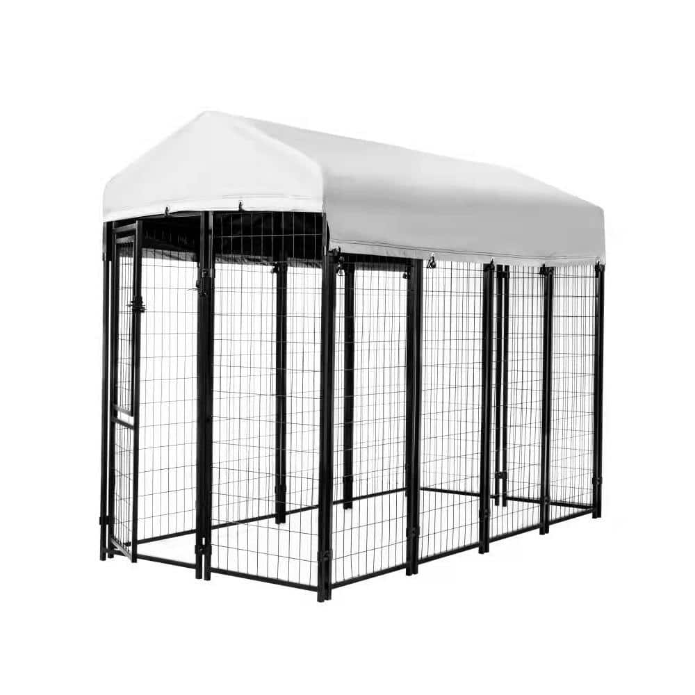Kennelmaster 4 Ft X 8 Ft X 6 Ft Welded Wire Dog Fence Kennel Kit