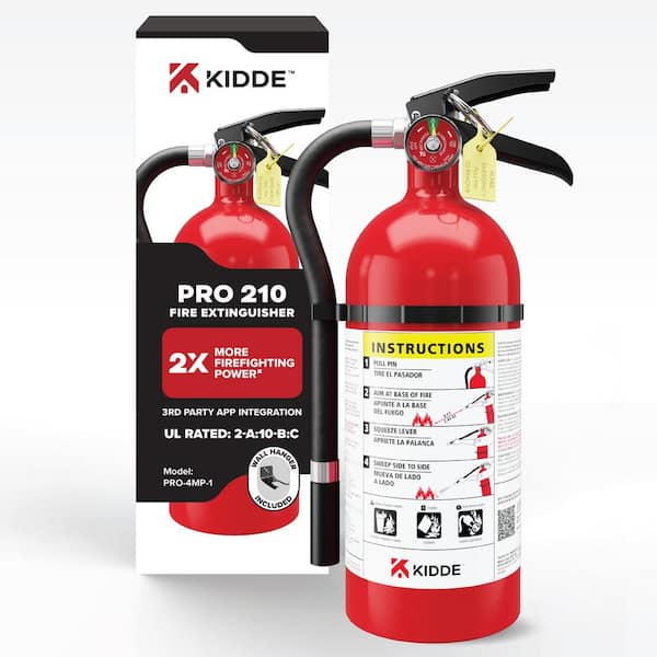 Pro Series 210 Fire Extinguisher with Hose & Easy Mount Bracket, 2-A:10-B:C, Dry Chemical, Rechargeable
