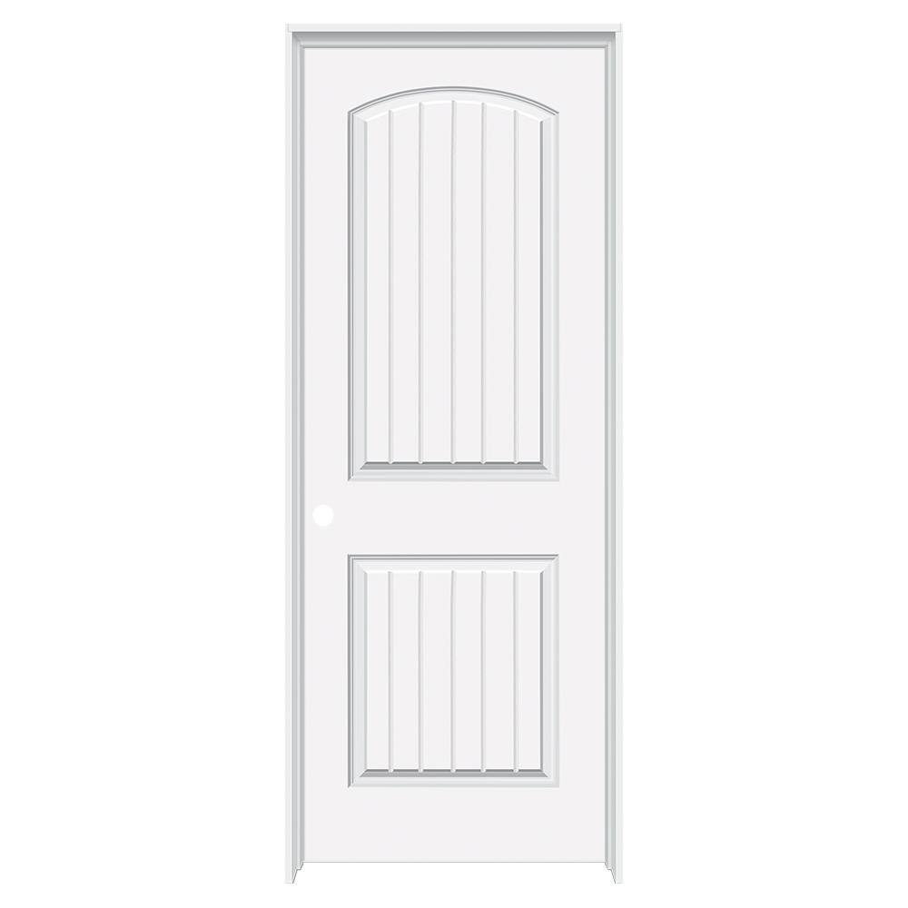 Builders Choice "36 in. x 80 in. 2Panel Round Top Plank Smooth Right