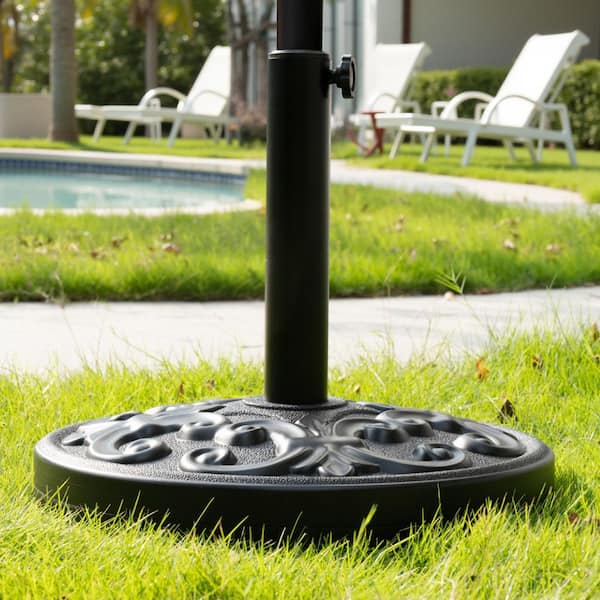 45 lbs. HDPE Resin Cement Concrete Outdoor Patio Market Umbrella Base in Black