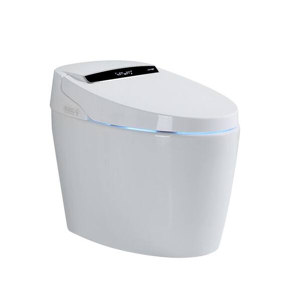 ANGELES HOME Elongated Bidet Toilet 1.28 GPF in White with 3 flushing modes, Spray Rod Adjustment, Deodorizing, Seat Heating