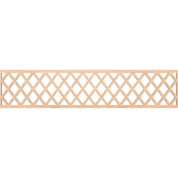 Ekena Millwork Manchester Fretwork 0.25 in. D x 46.75 in. W x 10 in. L Red Oak Wood Panel Moulding