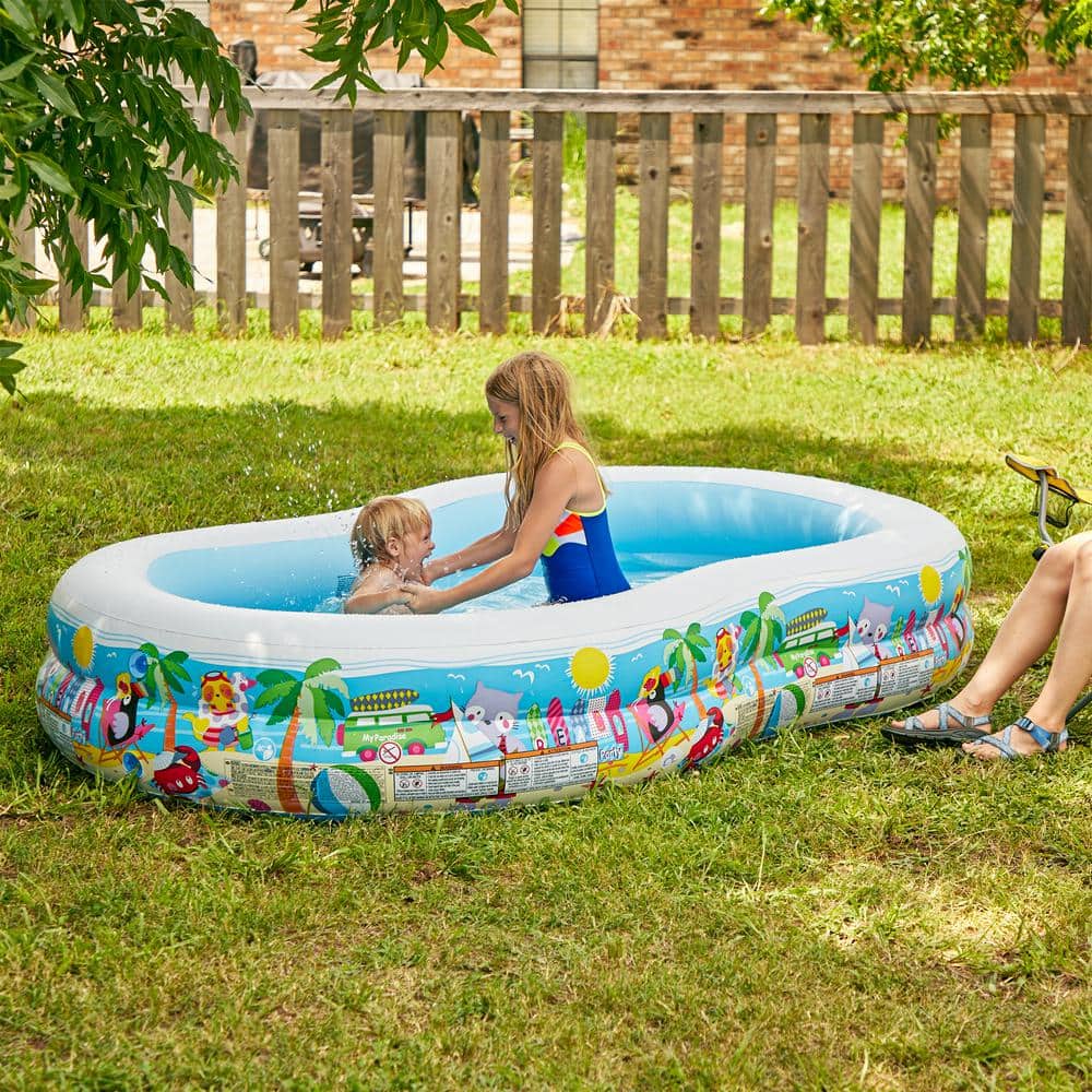 Intex 8.5ft Blue and White Inflatable Kiddie Pool