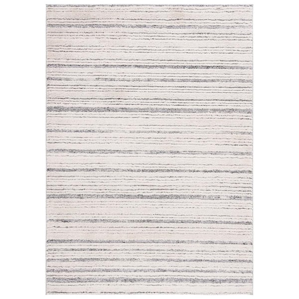 SAFAVIEH Martha Stewart Ivory/Dark Gray 4 ft. x 6 ft. Muted Striped Area Rug