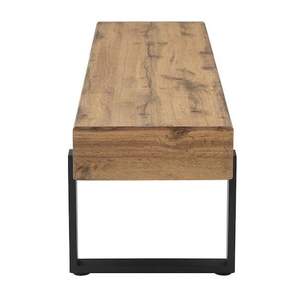 Natural Wood Wash Wood 59 in. Sled Dining Table Seats-4