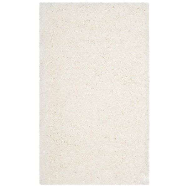 SAFAVIEH Polar Shag White Doormat 3 ft. x 5 ft. Solid Area Rug