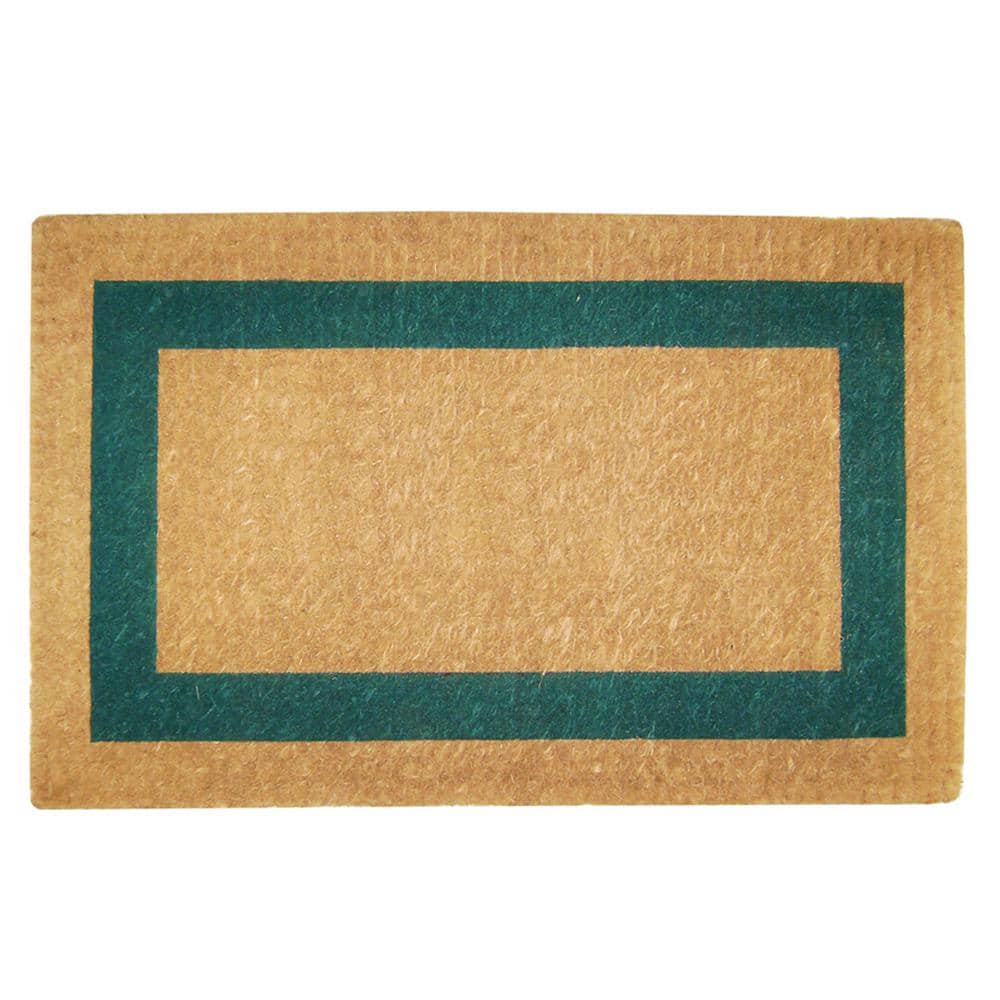 Heavy Duty Green 22 in. x 36 in. Coir Plain Single Picture Frame Indoor Outdoor Door Mat price history on PriceWatchPro