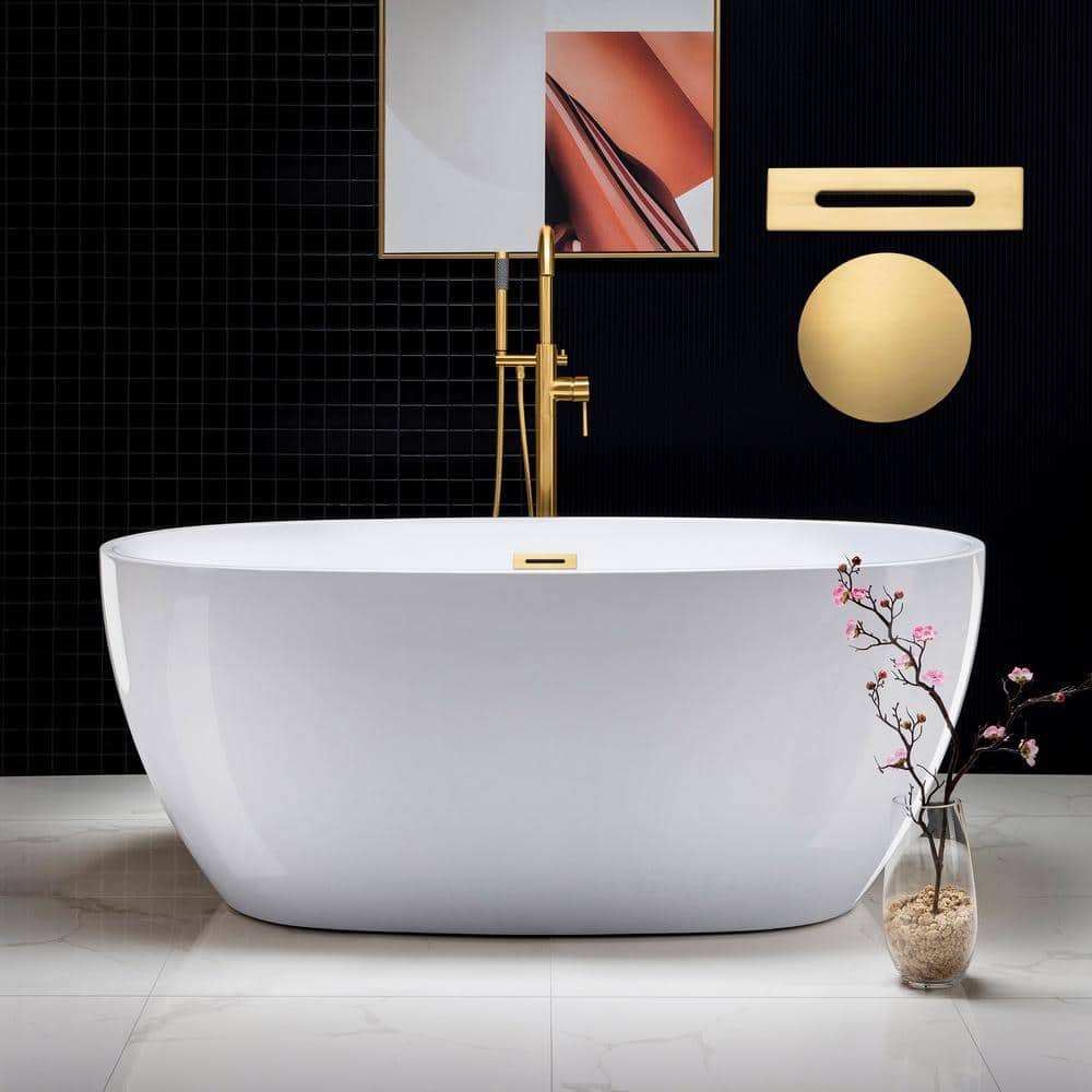LEAH Freestanding Bathtub With Overflow Matt White 1650 – Infinity