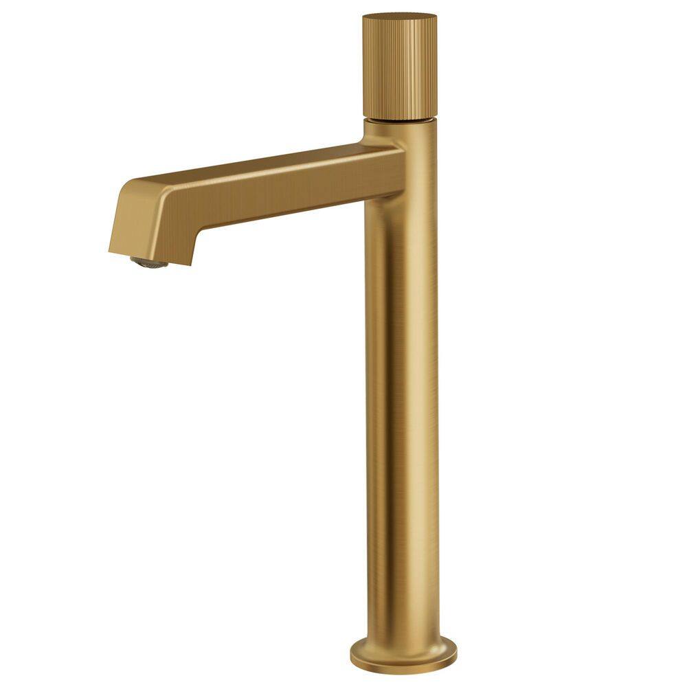 13 in. H Single-Handle Brass Bathroom Vessel Sink Faucet with Pop-Up Drain, Spot-Resistant 1.2 GPM in Brushed Gold price history on PriceWatchPro