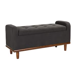 Christoph Charcoal Upholstered Flip Top Storage Bench with Storage Space 46.2 in. W x 16.5 in. D x 21.7 in. H