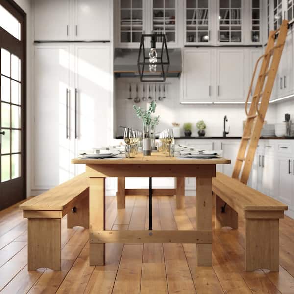 Carnegy Avenue Rustic Light Natural Wood 4 Leg Dining Table Carnegy Avenue Rustic Light Natural Wood 4 Leg Dining Table