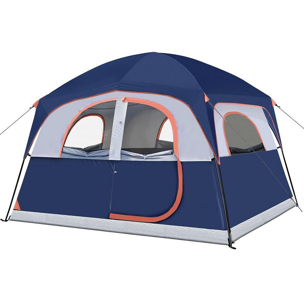 Camping Tent 10 ft. x 9 ft. Navy Blue 6 Person Waterproof Windproof Double Layer Family Camping price history on PriceWatchPro