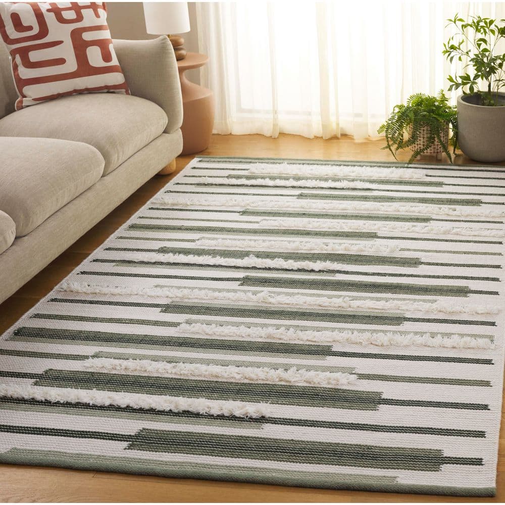 Kenya 4 ft. x 6 ft. Sage/Ivory Coastal Contemporary Striped Area Rug price history on PriceWatchPro