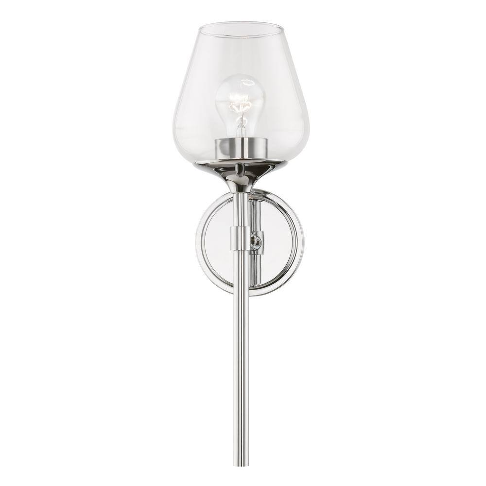Elegant Chrome Vanity Sconce with Clear Glass Shade