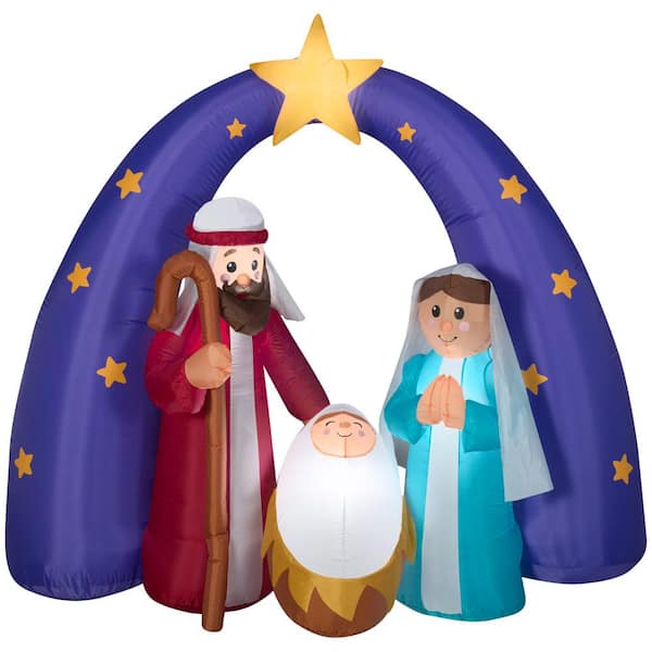 Home Accents Holiday 6 ft. Pre-Lit Life Size Airblown Inflatable Nativity Scene