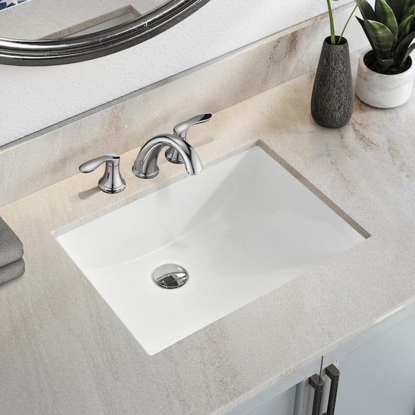 YASINU 20 in . Undermount Rectangular Bathroom Sink with