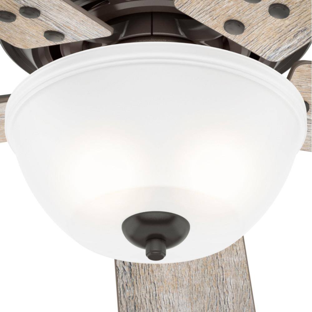 52" Bronze Reversible Blade Ceiling Fan with LED Light and Remote
