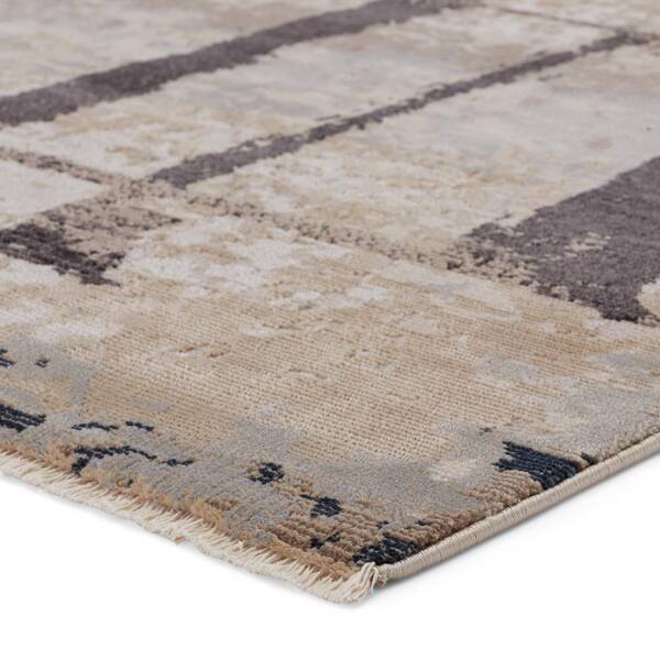 Nikki Chu Lehana Power-Loomed Dark Brown/Ivory 9 ft. 6 in. x 12 ft. 7 in. Abstract Rectangle Area Rug