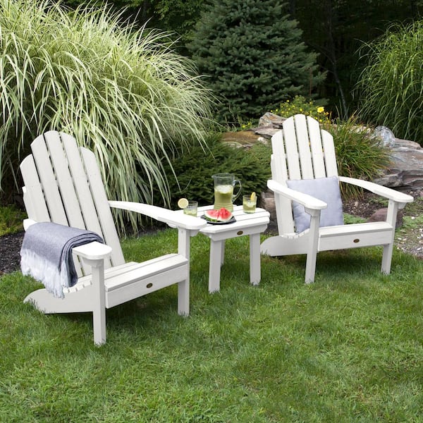 Highwood Classic Westport White 3-Piece Recycled Plastic Outdoor Conversation Set