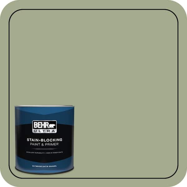 BEHR ULTRA 1 qt. #PMD-36 Mountain Sage Satin Enamel Exterior Paint & Primer
