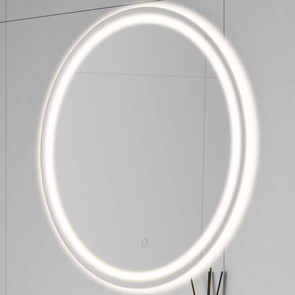 Dane 28 in. W x 20 in. H Oval Frameless Antifog Front/Back-Lit Tri-Color Wall Bathroom Vanity Mirror with Smart Touch price history on PriceWatchPro