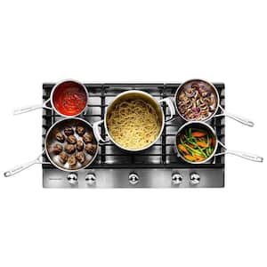 30 in. Gas Cooktop in Stainless Steel with 5 Burners Including Professional Dual Tier, Torch and Simmer Burners