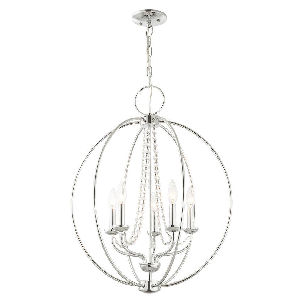 Arabella Mini 5-Light Polished Chrome Crystal Chandelier