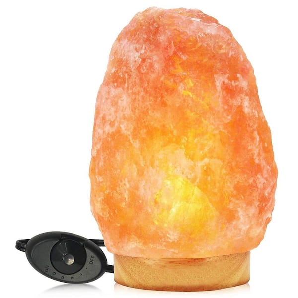 Himalayan Glow 10 in. 5 lbs. to 7 lbs. Salt Lamp White Tall Natural Salt  Night Light, Hand Crafted Salt Lamp Bulb Dimmer Switch HD-1041-2PK - The  Home Depot