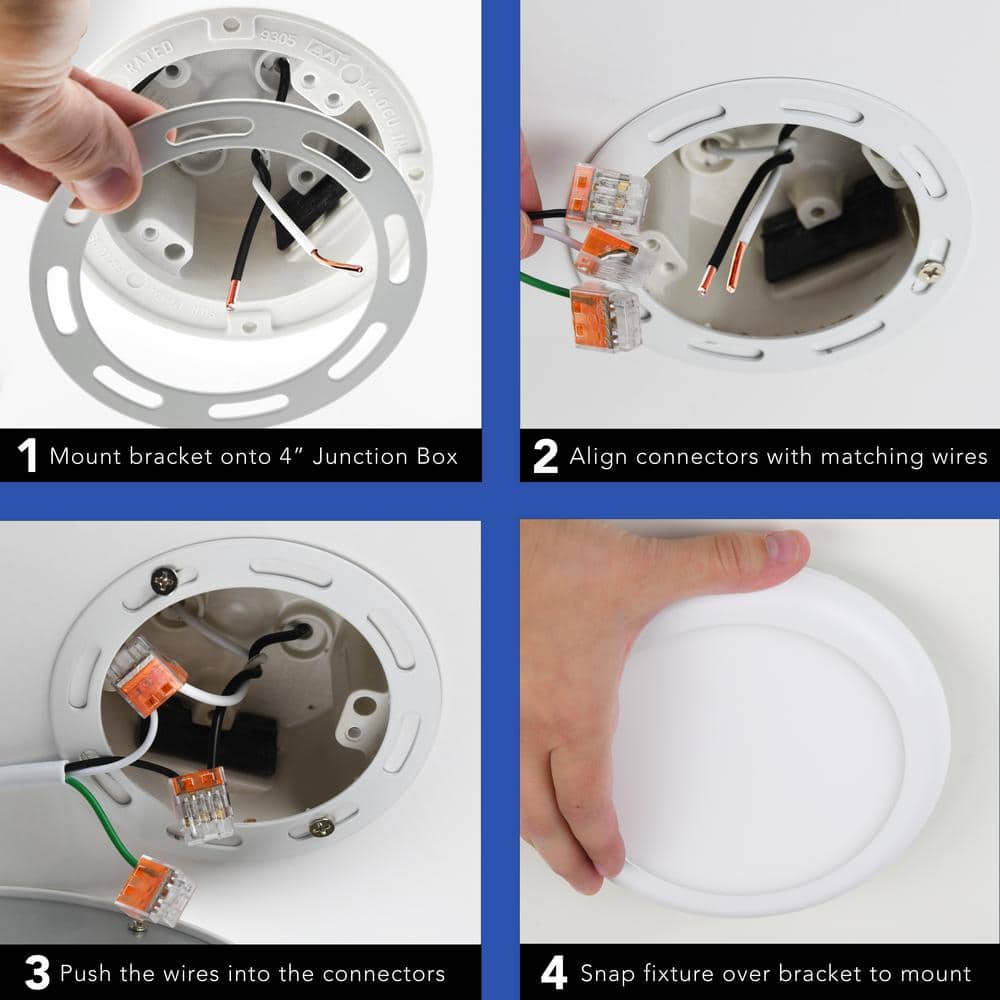 Ultra Slim 6.5" White Aluminum LED Flush Mount Ceiling Light, 3000K