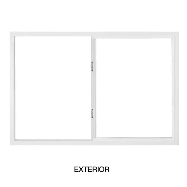 Premium WX 35.5 in. W x 23.5 in H XO Left-Handed White Vinyl, ProSolar Sun Low E Argon Glass, Slider Window