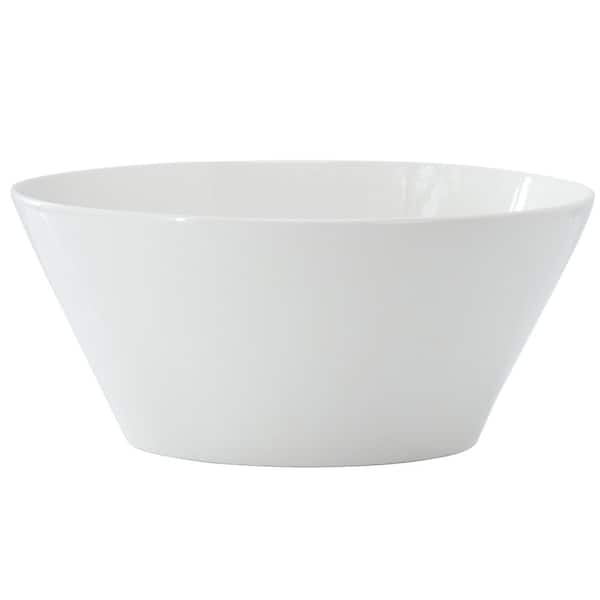 Gibson Home Great Essentials 80 fl. oz. 9.4 in. Round Fine Ceramic Meal Bowl in White