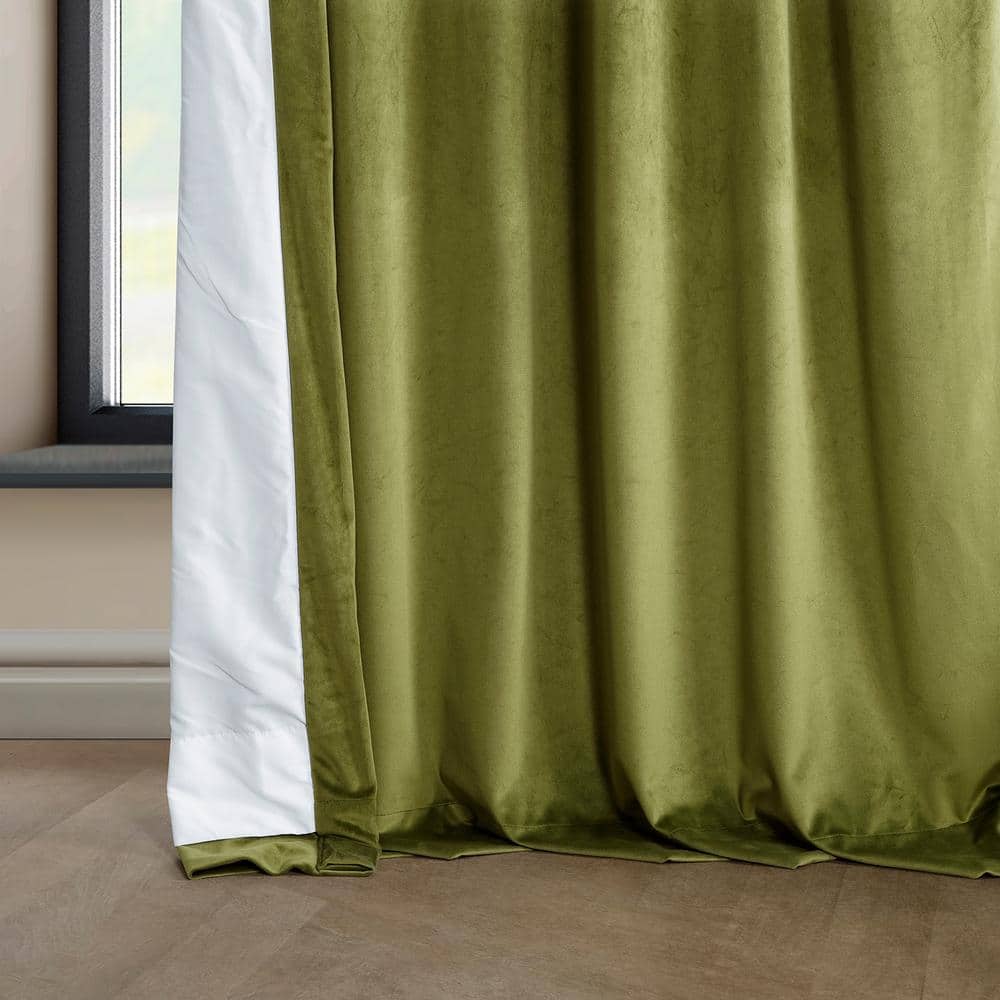 White Velvet Room-Darkening 96" Indoor Curtain Panel