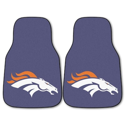 Denver Broncos 18 in. x 27 in. 2-Piece Carpeted Car Mat Set