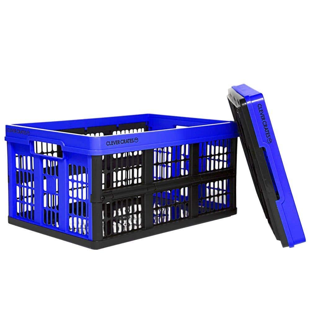 Clever Crates 47.5 qt. Collapsible Storage Box in Royal Blue 8031165-703 -  The Home Depot