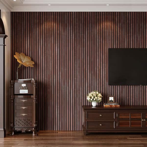 0.87 in. x 1.05 ft. x 8.83 ft. Red Finished Solid MDF Core Acoustic Panels Decorative Wall Paneling (4-Pack)