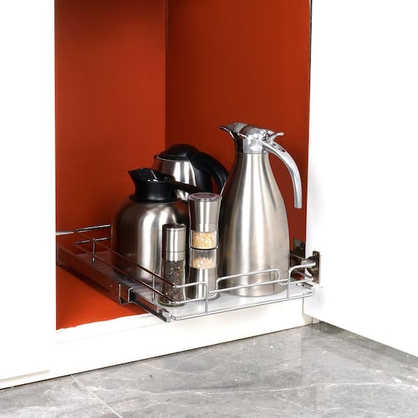 SKYSHALO 12.5 in. W x 21 in. D x 3.5in.H Pull-Out Cabinet Organizer, Steel Slide-Out for Under Sink, Fits 14in.W x 22in.D x 7in.H
