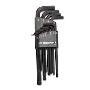 SAE Long Arm Ball End Hex Key Set with Caddy (13-Piece)