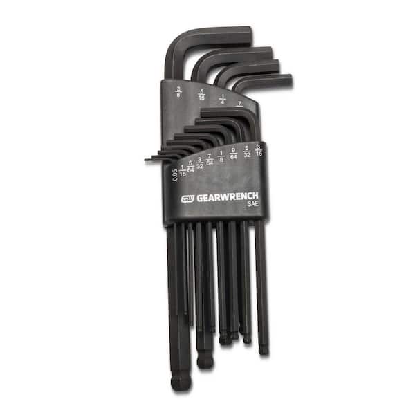 GEARWRENCH SAE Long Arm Ball End Hex Key Set with Caddy (13-Piece)