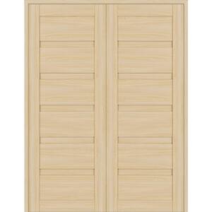 Louver 72 in. x 95.25 in. Both Active Loire Ash Wood Composite Double Prehung Interior Door