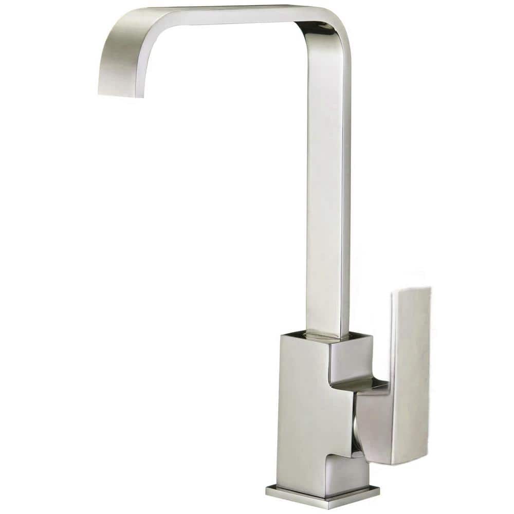 Brushed Nickel Single Handle Kitchen Faucet with Swivel Spout
