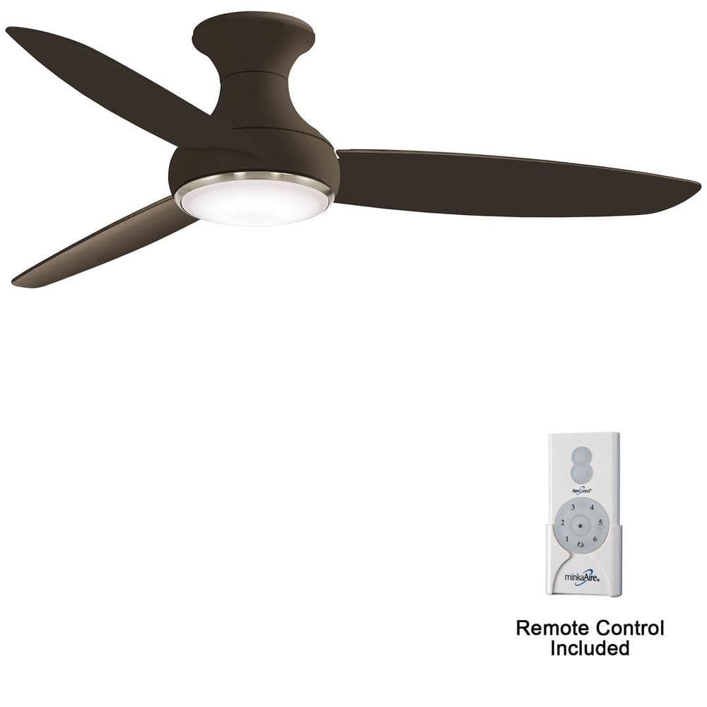 MINKA-AIRE Concept III 54 in. LED IndoorOutdoor Oil Rubbed Bronze Smart  Ceiling Fan with Light and Remote Control F467L-ORB - The Home Depot