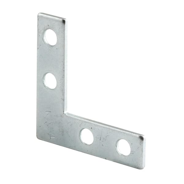 Flat Angle Corner, 1-1/2 in., Steel Construction, Zinc Plated, 4-Hole Bracket (10-Pack)