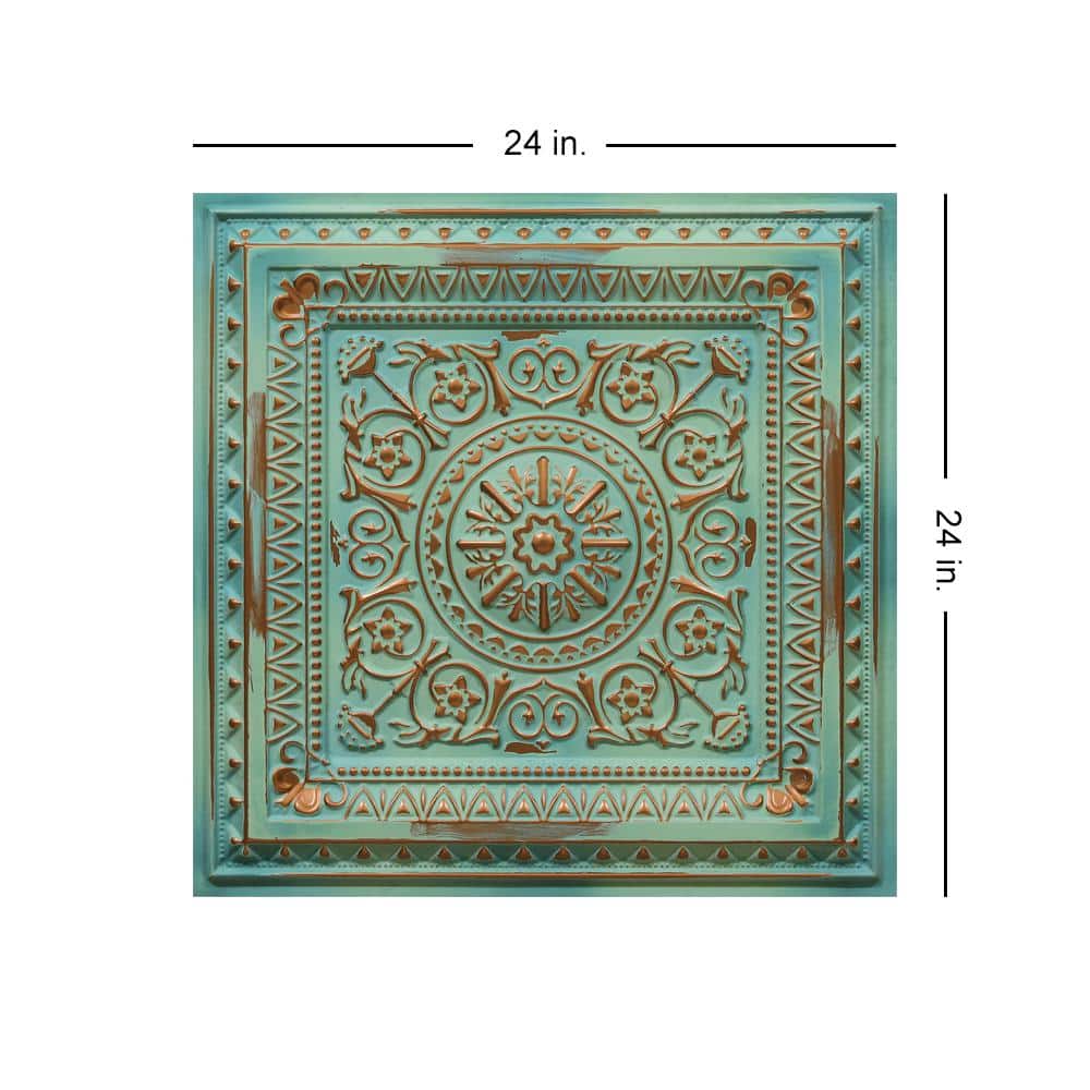 La Scala Natural Patina 2x2 PVC Faux Tin Ceiling Tile
