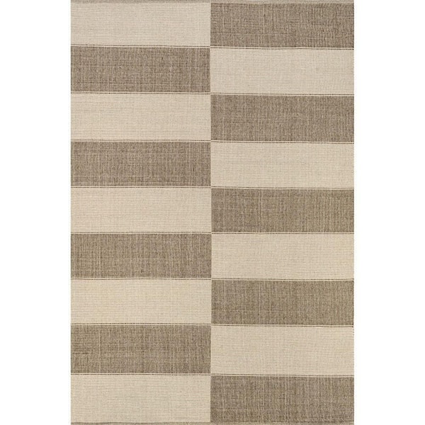 RUGS USA Boxelder Checked Cotton Sand 4 ft. x 6 ft. Area Rug