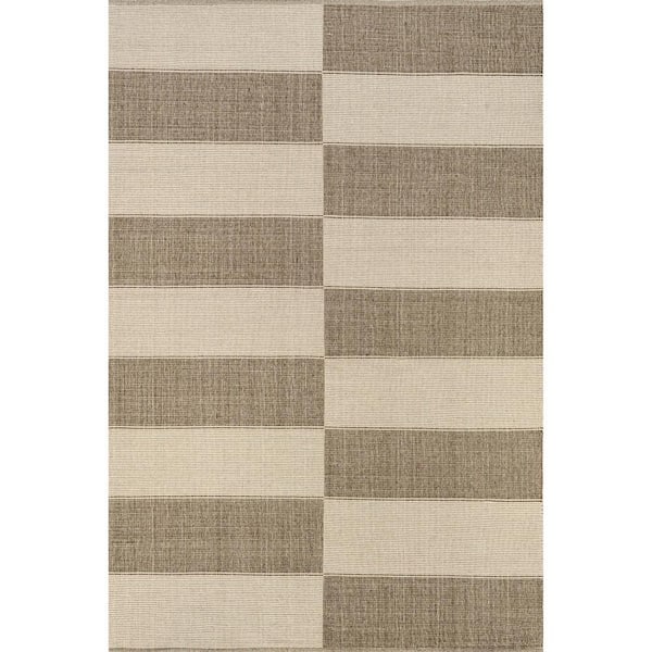 RUGS USA Boxelder Checked Cotton Sand 6 ft. x 9 ft. Area Rug