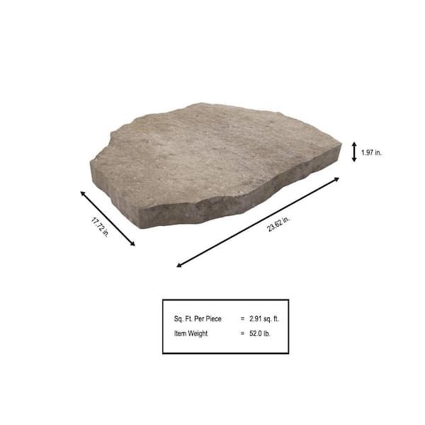 Oldcastle Epic Stone 23.5 in. x 17.75 in. x 2 in. Pewter Irregular