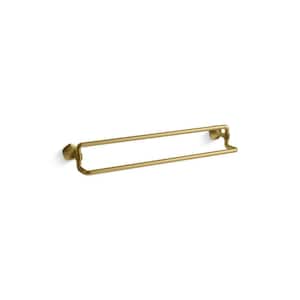 Occasion 24 in. Wall Mounted Double Towel Bar in Vibrant Brushed Moderne Brass