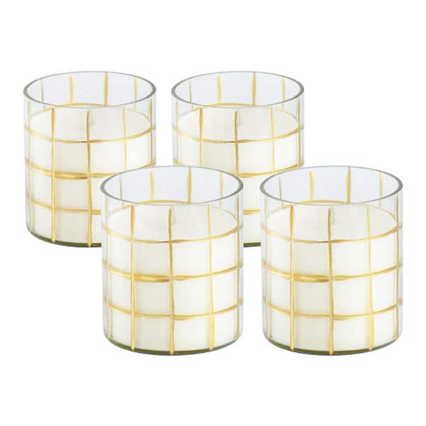 Gold/Clear Soy Wax Candles - (Set of 4)